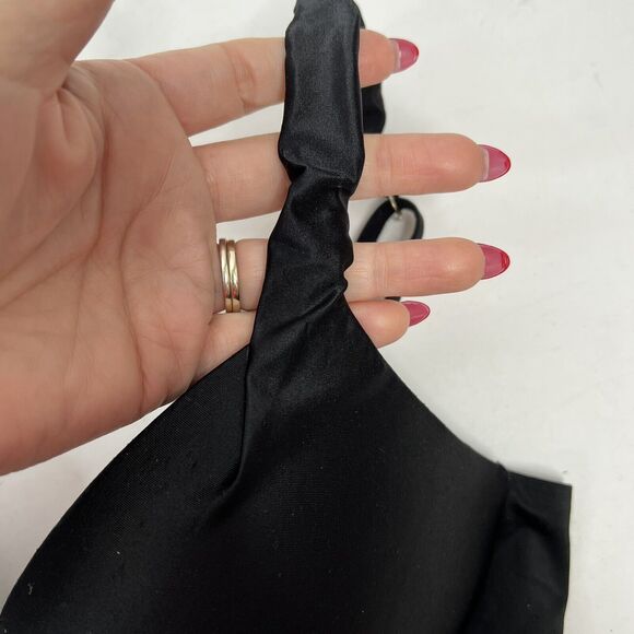 Victoria's Secret Size 34C Plunge Bra Tiny Bow Detail Underwire Adjustable Black - Picture 5 of 10